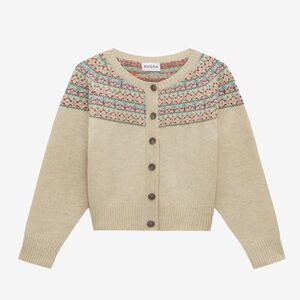 Brora Beige Fair Isle Cardigan
